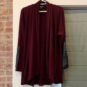 Karen Kane Open Drape Cardigan in Burgundy